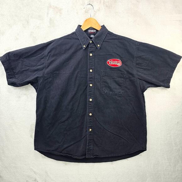 Vintage Norton Motorcycle Work Wear Mechanic Shirt Mens XL Biker Grunge RARE - Picture 1 of 7